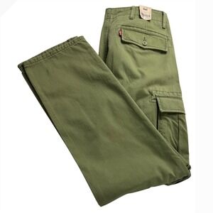Levi's Ace Cargos Olive Green Relaxed Fit Mens Size 30x32 outdoor hiking
